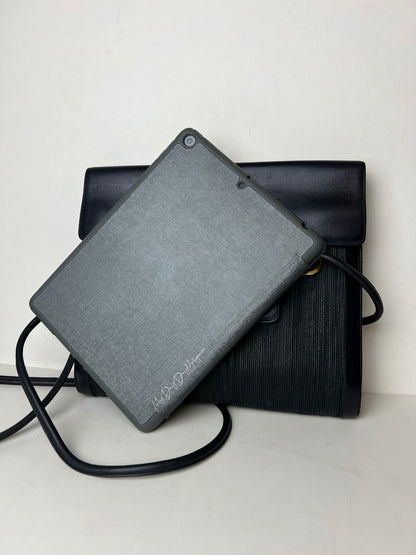 Delvaux Vintage Crossbody / Shoulder Bag Black Grey 1990's