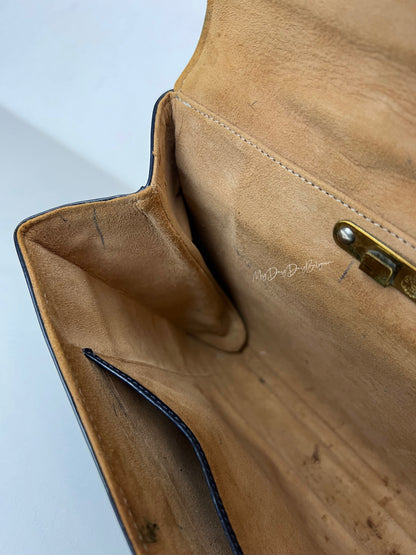 Delvaux Vintage Top Handle Navy Blue 1958