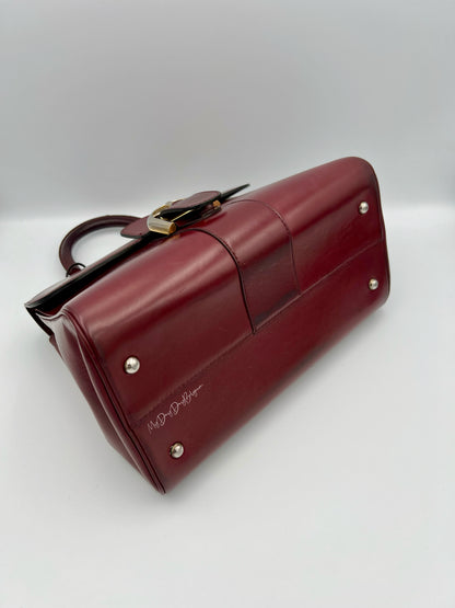 Vintage Delvaux Brillant 1970s box calf leather Bordeaux