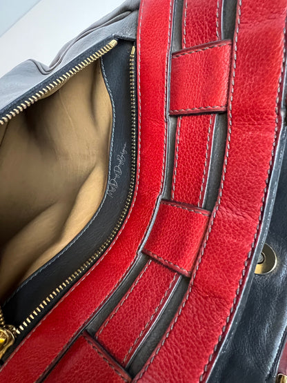Delvaux Vintage Crossbody / Shoulder Bag Red / Grey 1993
