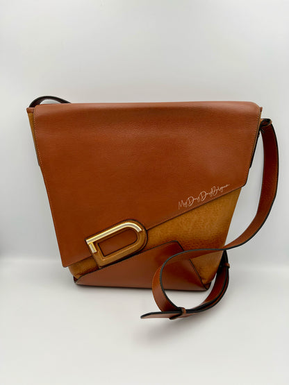 Delvaux vintage crossbody in cognac trotteur leather 1980’s