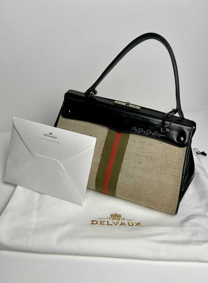 Delvaux Vintage Top Handle Black / White 1961
