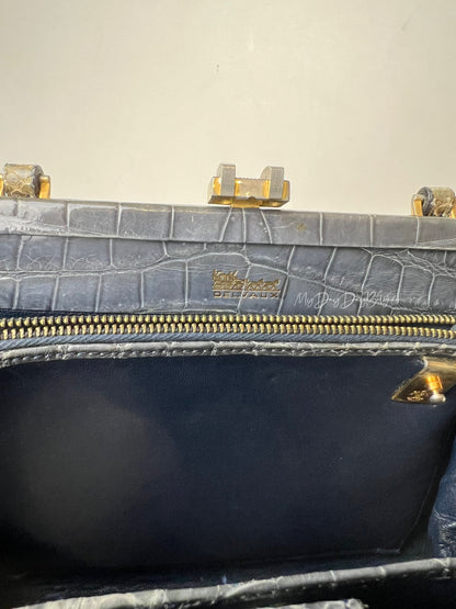 Delvaux 1966 vintage top handle baby crocodile