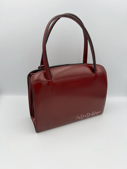 Delvaux Vintage Top Handle Bag burgundy box calf 1967