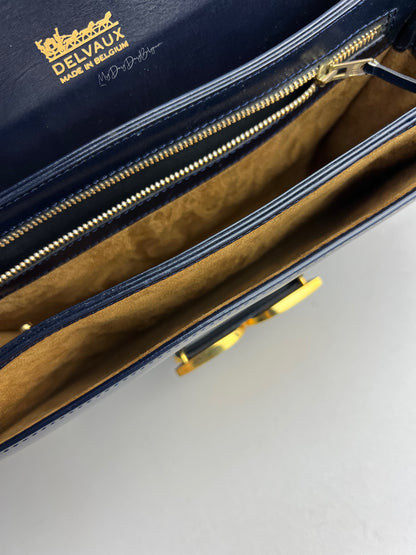 Delvaux Bourgogne Crossbody / Shoulder Bag Navy Blue 1976