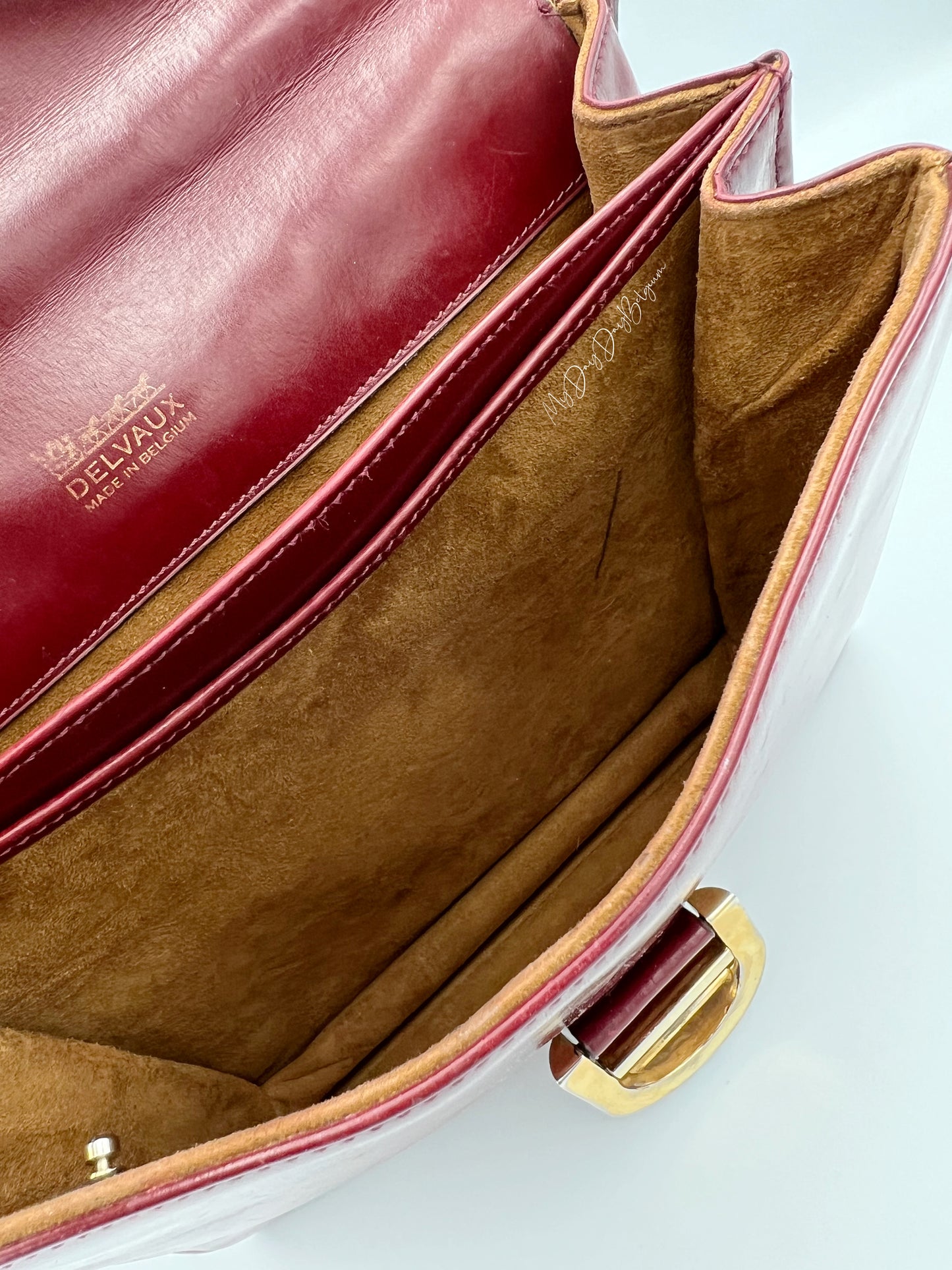 Delvaux Brillant Festival 1971 box calf leather in burgundy