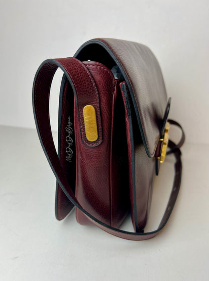Delvaux Bourgogne Crossbody / Shoulder Bag Red 1976