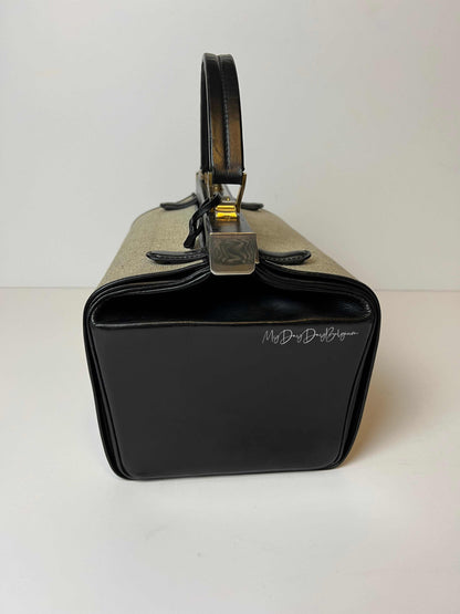 Delvaux Vintage "Doctor Bag" Top Handle Black 1962