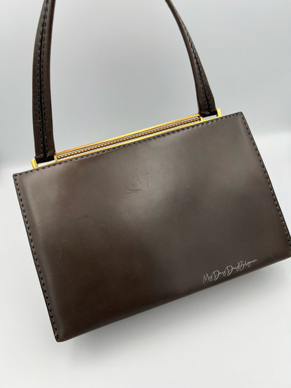 Vintage Delvaux top handle 1969 grey