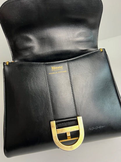 Delvaux Brillant Top Handle Black 1970's