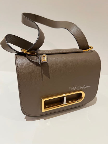 Delvaux Lingot Crossbody / Shoulder Bag Taupe 2022