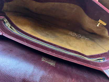 Delvaux Bourgogne Crossbody / Shoulder Bag Red 1976