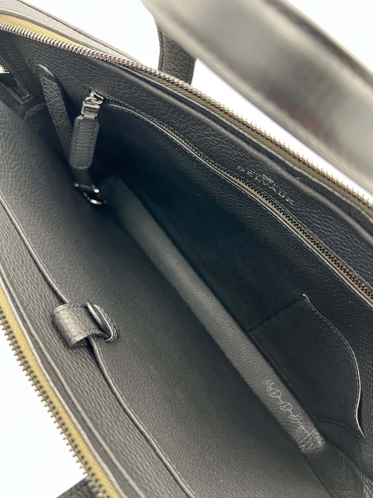 Delvaux bowler porte document - khaki black taurillon leather 2019