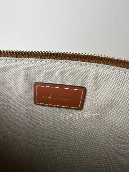 Delvaux Frame Pouch Canvas Pochette Brown / Beige 2022