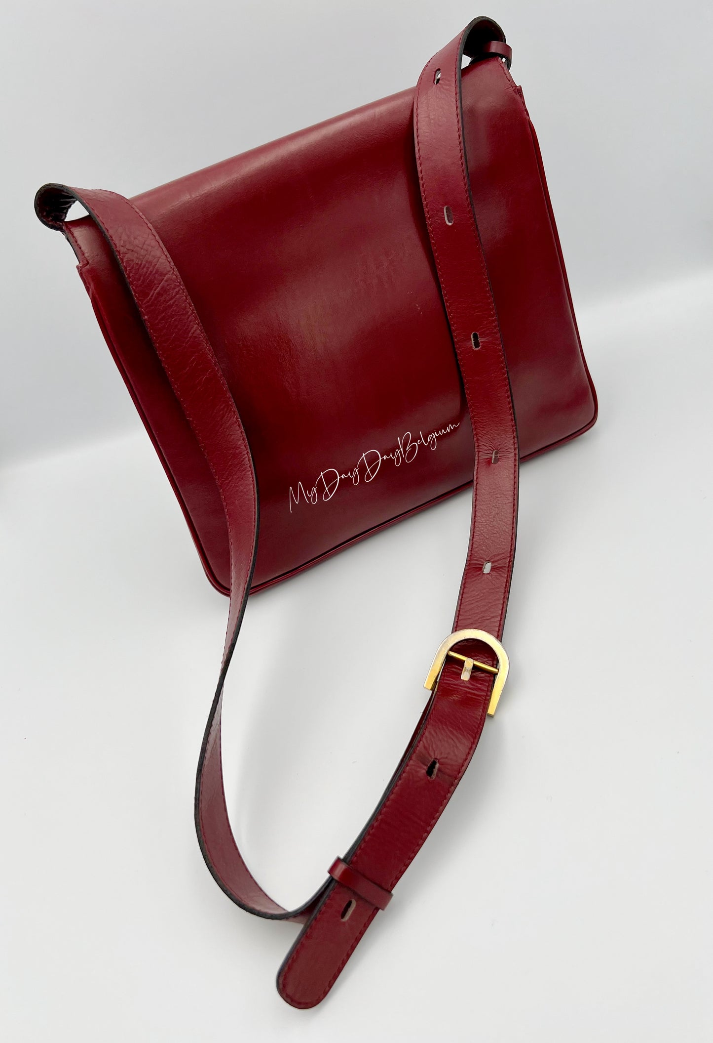 Delvaux Brillant Festival 1971 box calf leather in burgundy