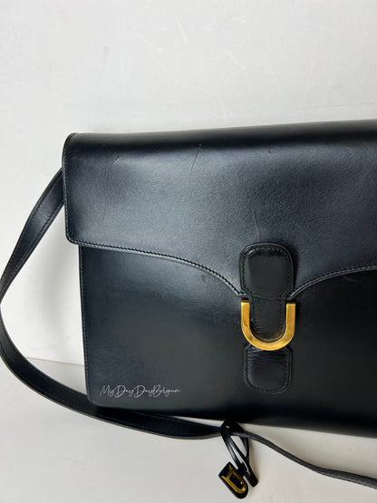 Delvaux Vintage Crossbody / Shoulder Bag Black 1984
