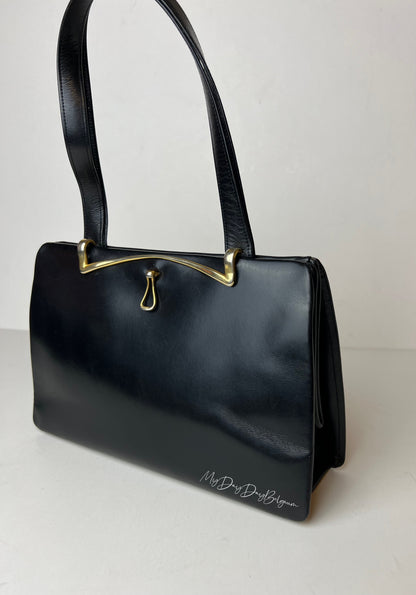 Delvaux Vintage Top Handle Black 1953