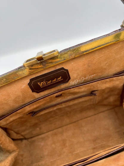Vintage Delvaux exotic top handle 1954