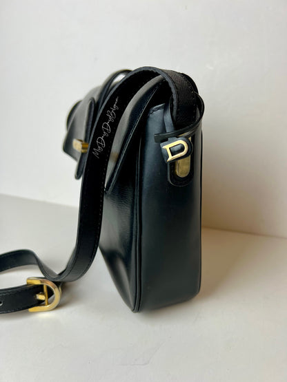 Delvaux Vintage Crossbody / Shoulder Bag Black 1980's