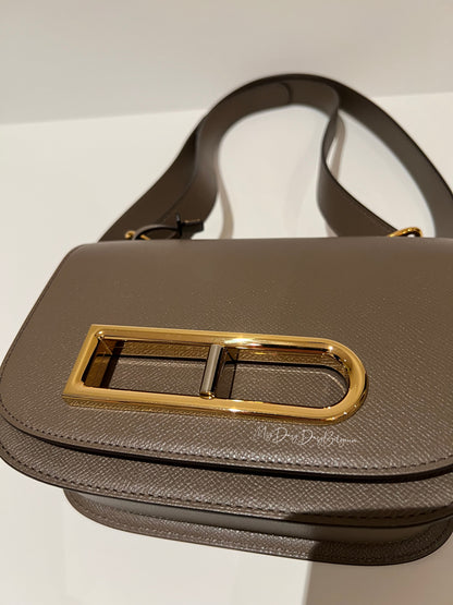 Delvaux Lingot Crossbody / Shoulder Bag Taupe 2022