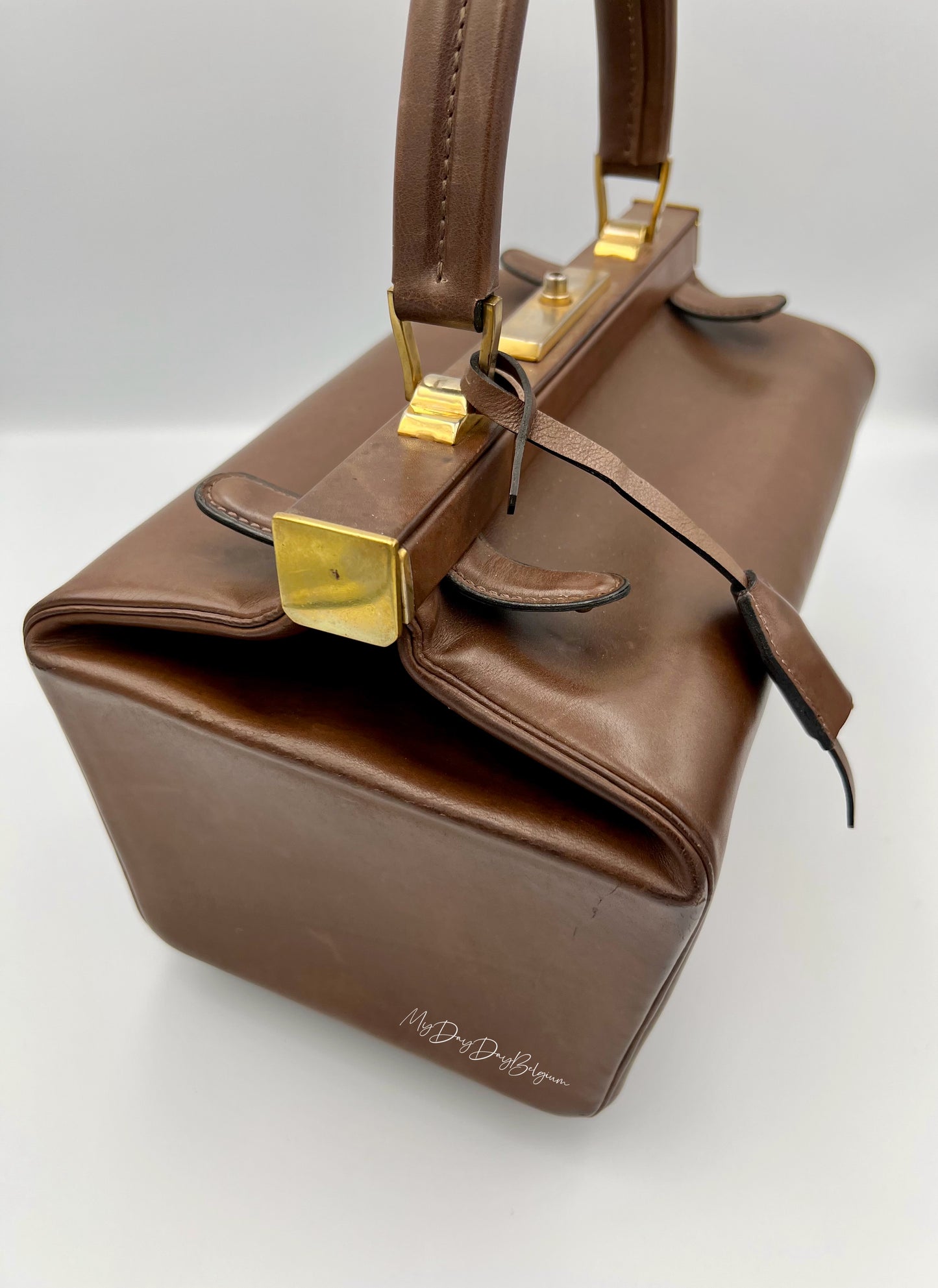 Delvaux Vintage "Doctor Bag" Top Handle brown 1962
