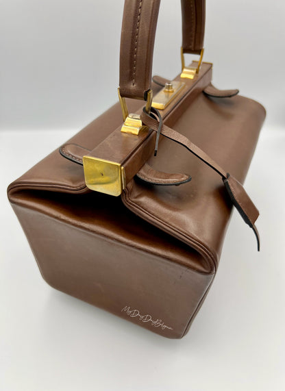 Delvaux Vintage "Doctor Bag" Top Handle brown 1962