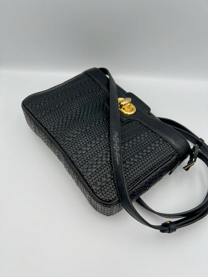 Delvaux vintage Merlot  toile de cuir pm 1992