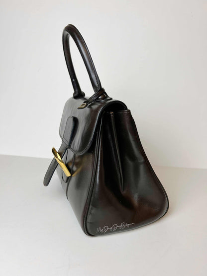 Delvaux Brillant Top Handle Brown 1970's