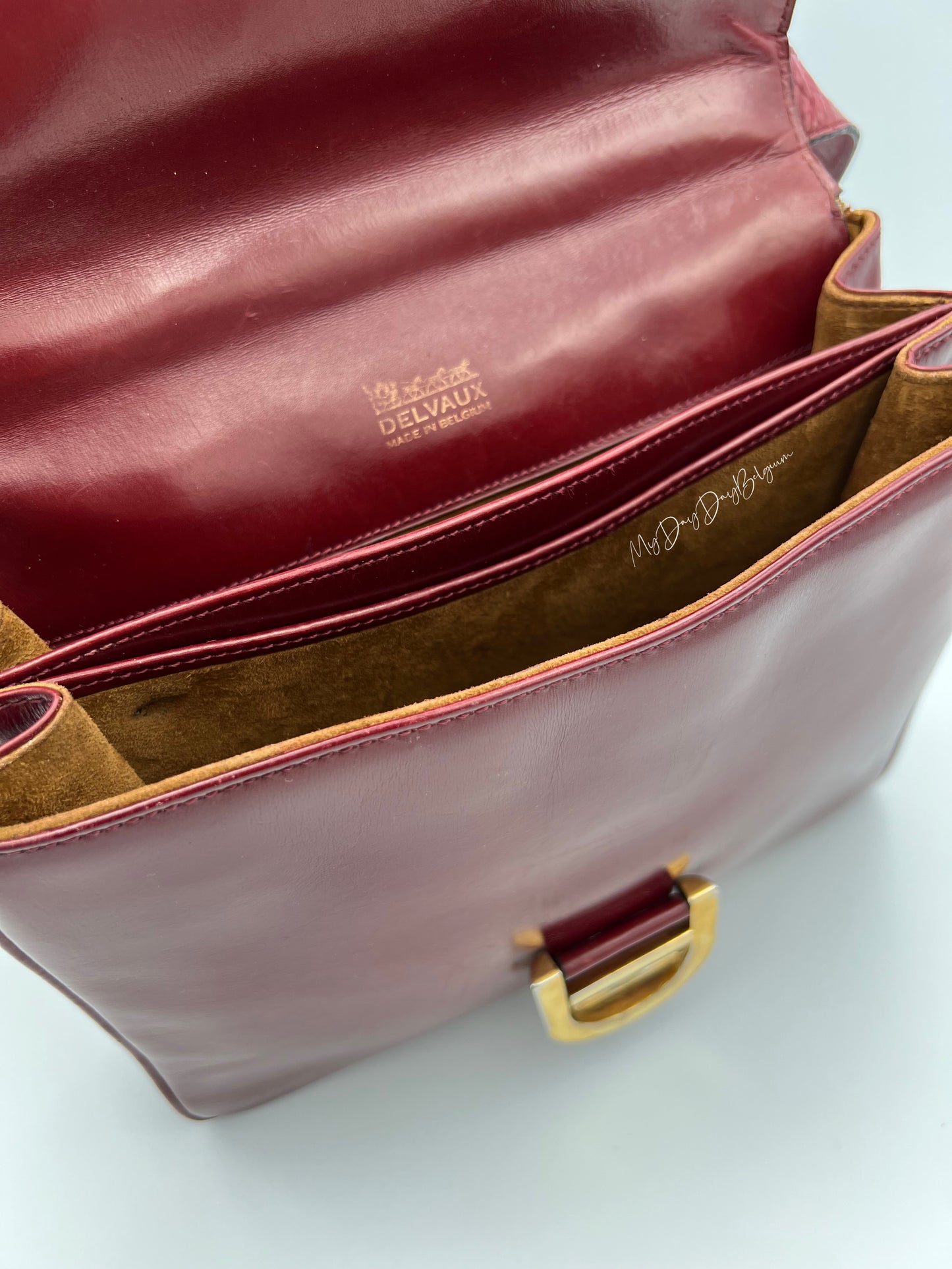 Delvaux Brillant Festival 1971 box calf leather in burgundy