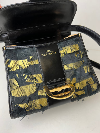 Delvaux Brillant Plumes Top Handle Black / Gold 2013