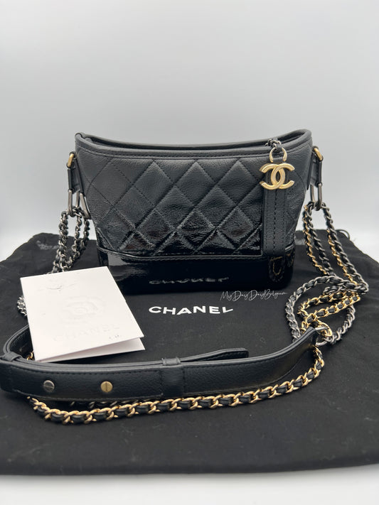 Chanel Gabrielle hobo bag black small 2018
