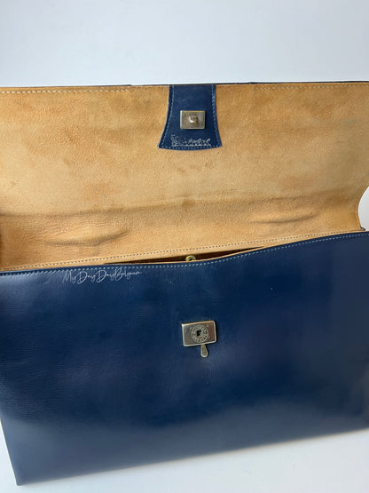 Delvaux Vintage Top Handle Navy Blue 1958