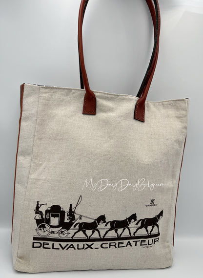 Upcycled Delvaux heritage Tote long handle - 2025 limited Pouliche collection