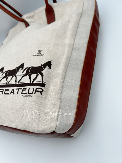 Upcycled Delvaux heritage Tote long handle - 2025 limited Pouliche collection