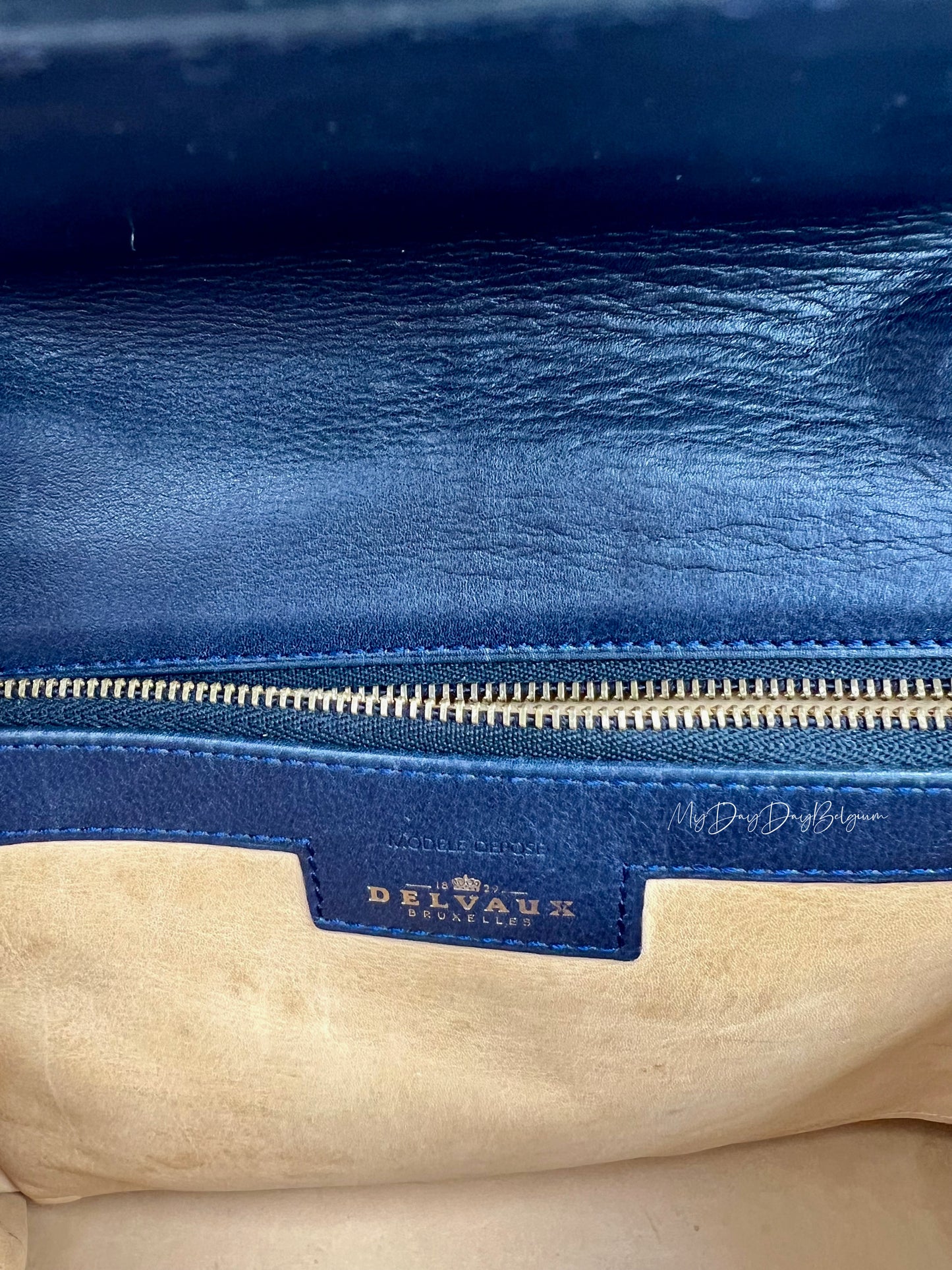Delvaux Brillant MM in navy 1990’s