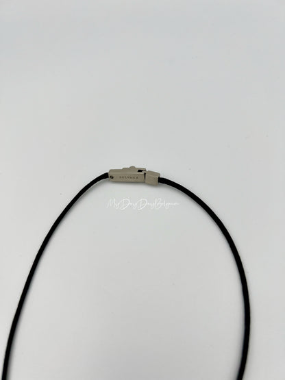 Delvaux  "D" leather necklace - early 2000s
