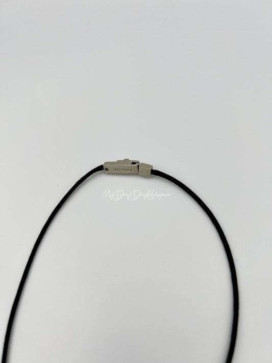 Delvaux  "D" leather necklace - early 2000s