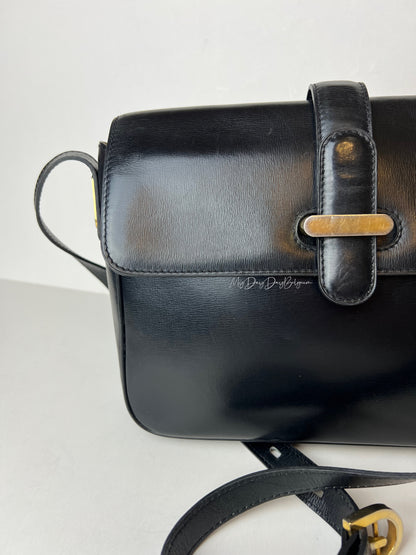Delvaux Vintage Crossbody / Shoulder Bag Black 1980's