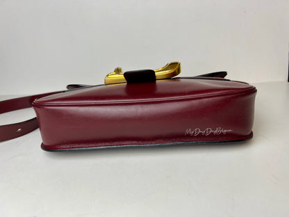 Delvaux vintage Crossbody / Shoulder Bag Burgundy Red 1975