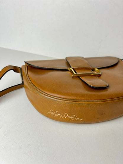 Delvaux Vintage Crossbody / Shoulder Bag Camel 1988