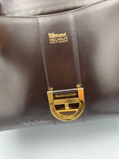 Delvaux Brillant Late 1980's MM in brown