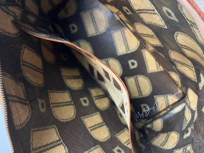 Delvaux Vintage Top Handle Travel Bag Brown / Beige 1973