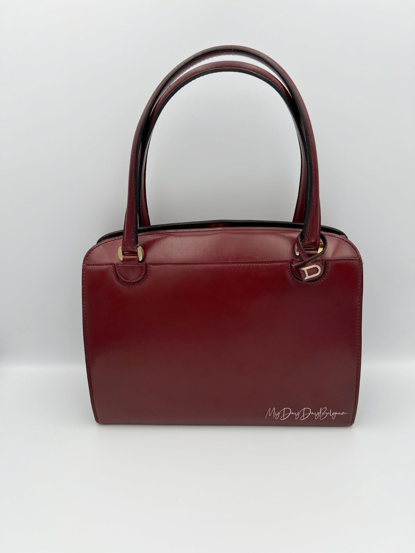 Delvaux Vintage Top Handle Bag burgundy box calf 1967