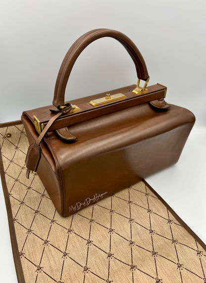 Delvaux Vintage "Doctor Bag" Top Handle brown 1962