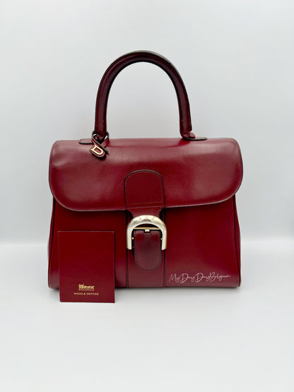 Vintage Delvaux Brillant 1970s box calf leather Bordeaux