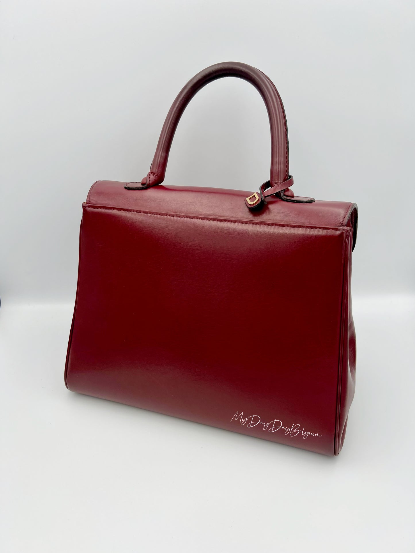 Vintage Delvaux Brillant 1970s box calf leather Bordeaux