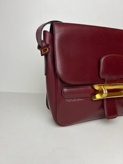 Delvaux vintage Crossbody / Shoulder Bag Burgundy Red 1975