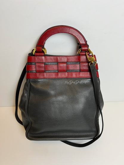 Delvaux Vintage Crossbody / Shoulder Bag Red / Grey 1993