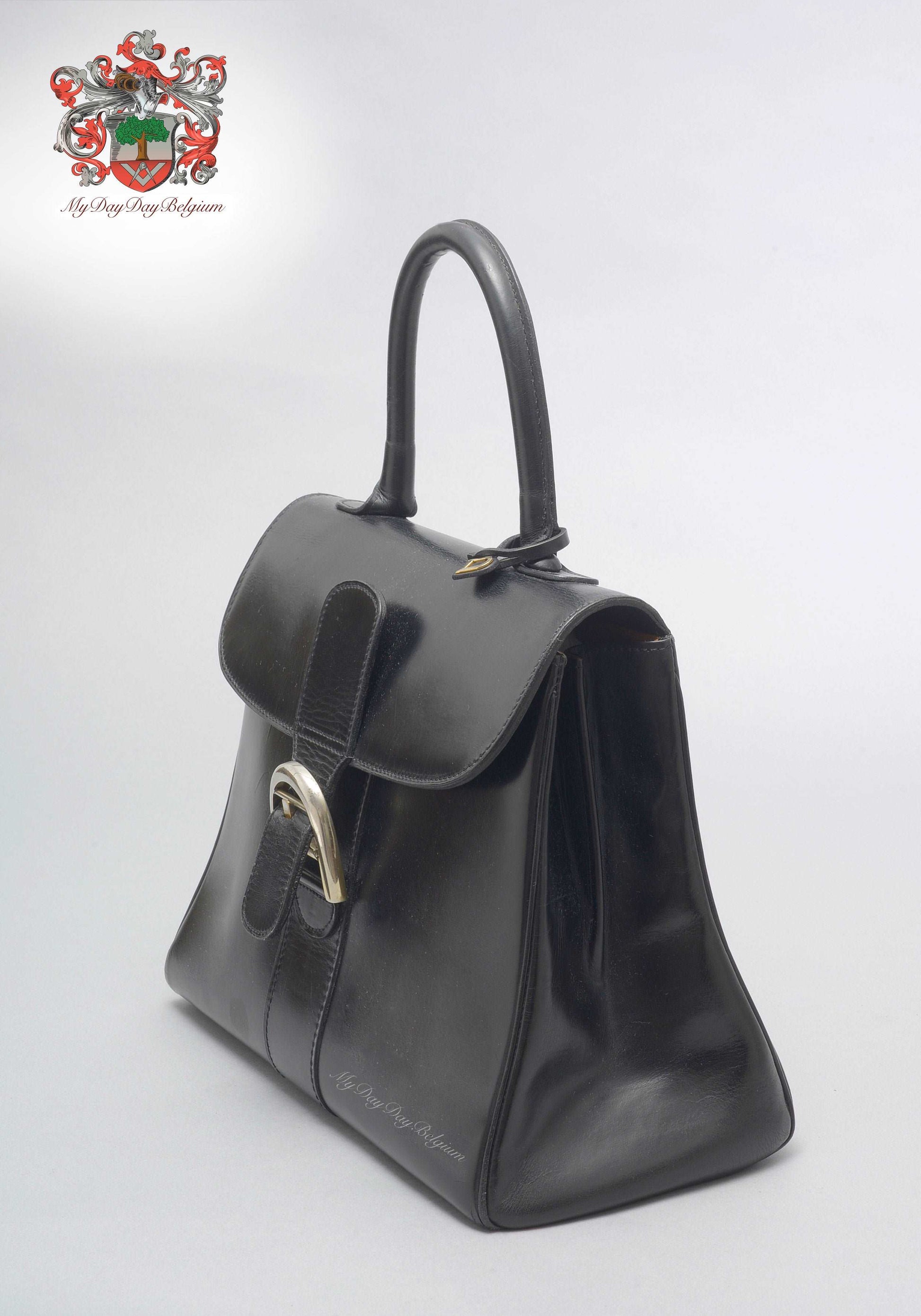Delvaux Burgundy Leather Tempete MM Top Handle Bag Delvaux