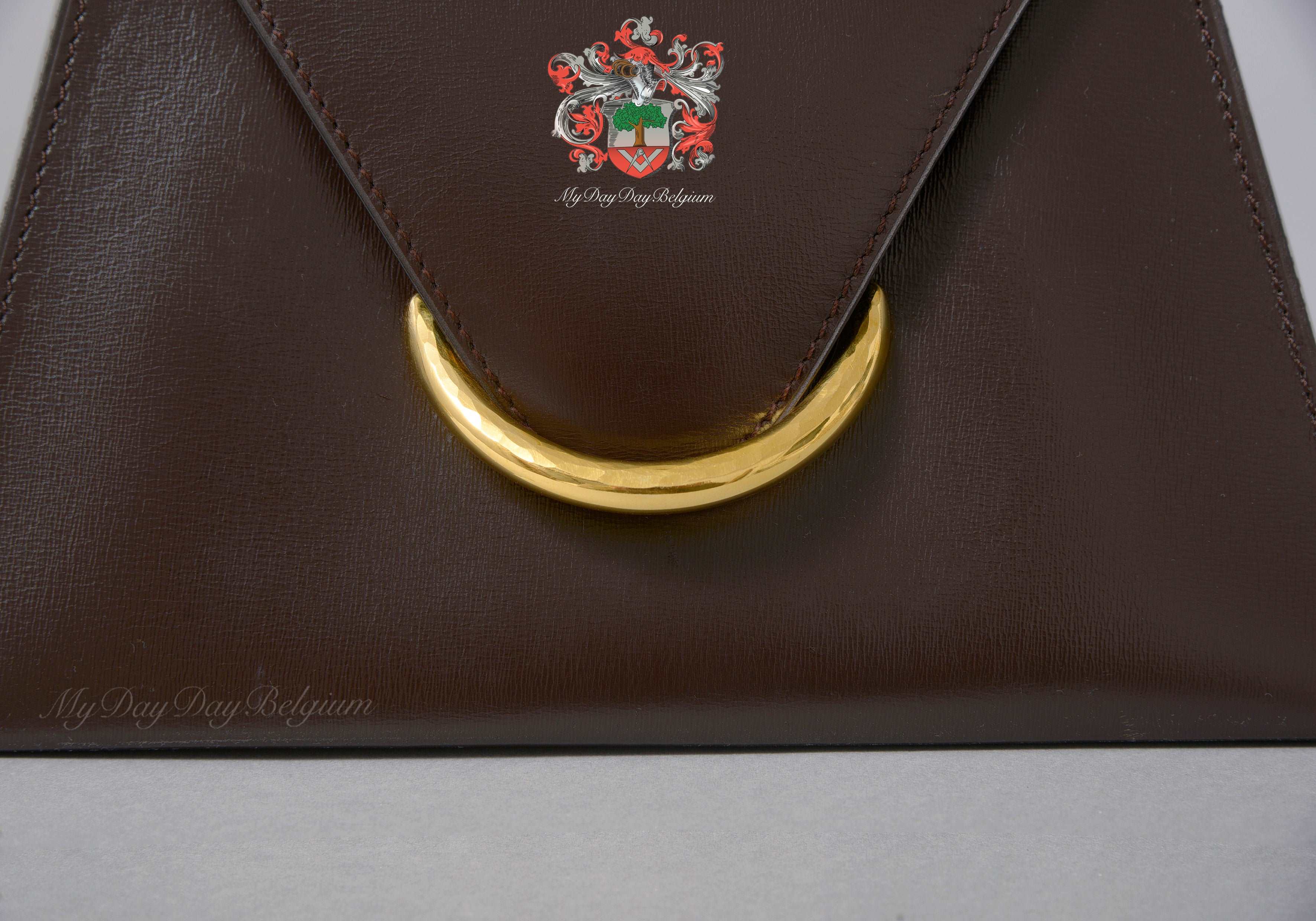 Delvaux Cognac leather envelope shops clutch from Belgium